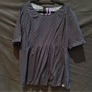 C - Seraphine Navy Polka Dot Blouse